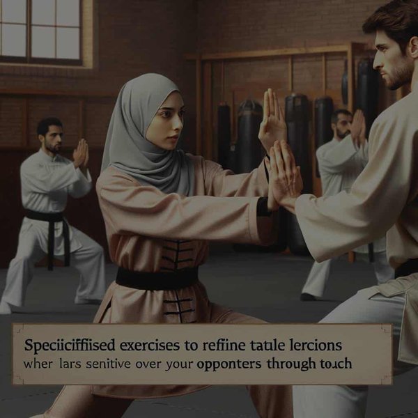 Quels sont les exercices spécifiques pour affiner la perception tactile en combat de Wing Chun?